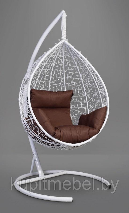 Подвесное кресло-кокон SEVILLA белый кокон + шоколадная подушка