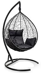 Подвесное кресло-кокон SEVILLA черный кокон + черная подушка