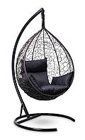 Подвесное кресло-кокон SEVILLA горячий шоколад кокон + черная подушка