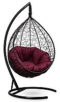 Подвесное кресло-кокон SEVILLA VERDE шоколадный кокон + бордовая подушка