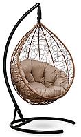 Подвесное кресло-кокон SEVILLA VERDE горячий шоколад кокон + бежевая подушка