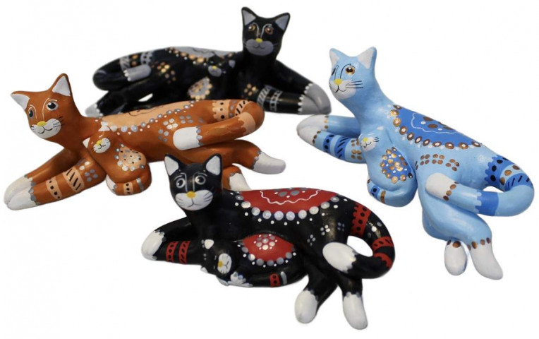 Сувенир керамический «Кошка лежащая» (Илларионова Е.И.) керамика 14*6*6,5 см (большая) и 11*6*6 см