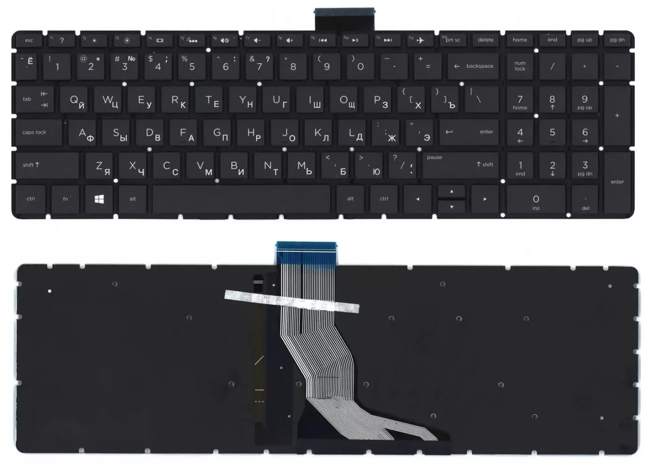 Клавиатура для ноутбука HP 15-BW, 250 G6, черная с подсветкой - фото 1 - id-p226701003