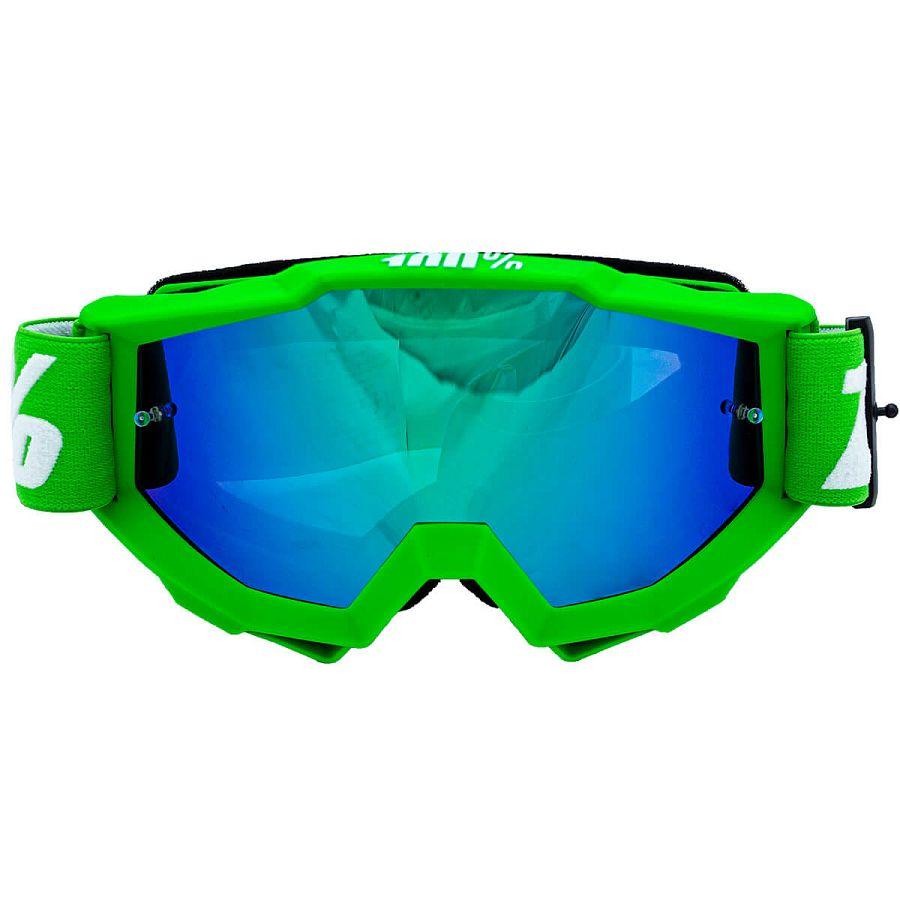 Очки для мотокросса 100% (Replica) Зеленый голубая/зеркальная линза - фото 1 - id-p226701208