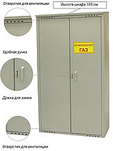 Шкаф для газовых баллонов (серый, 2*50 л.)