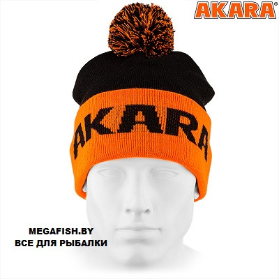 Шапка Akara Sport Winter Pompon черная/оранжевая 5 - фото 1 - id-p226702565