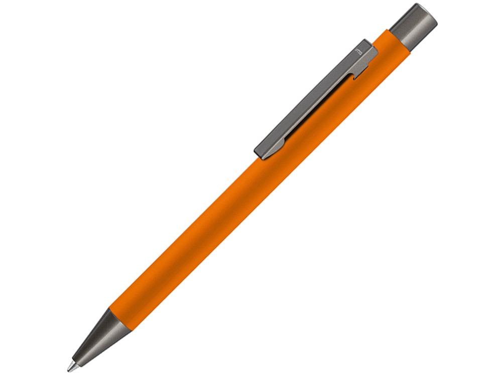 Ручка шариковая UMA STRAIGHT GUM soft-touch, с зеркальной гравировкой, оранжевый - фото 1 - id-p226702857