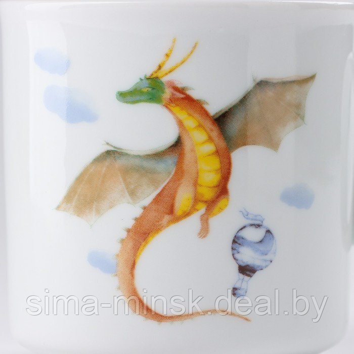 Набор фарфоровой посуды «Страна драконов», 3 предмета: кружка 200 мл, тарелка, салатник 360 мл, фарфор - фото 5 - id-p226716054