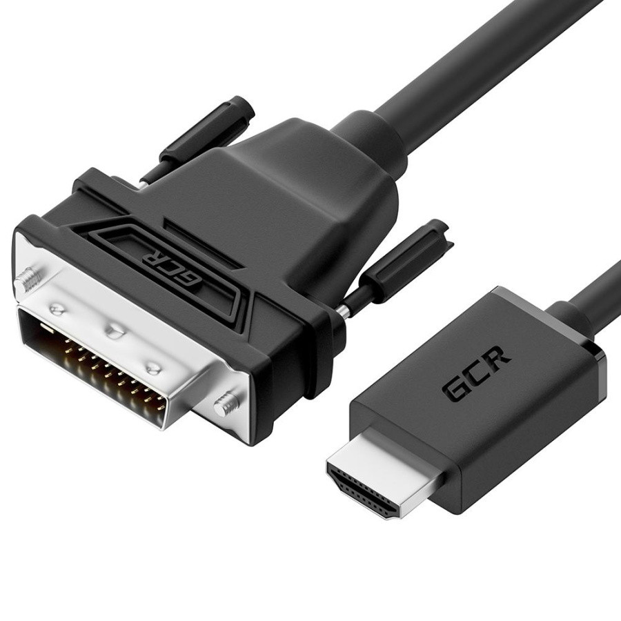 Кабель GCR 1.0m HDMI-DVI, 19M / 25M Dual Link, черный, 30 AWG, двойной экран, GCR-55519 - фото 1 - id-p226716084