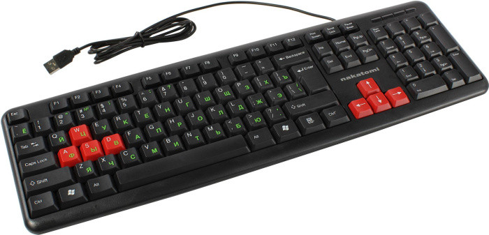 Клавиатура Nakatomi Navigator KN-02U Black-Red USB 104КЛ - фото 1 - id-p226716160