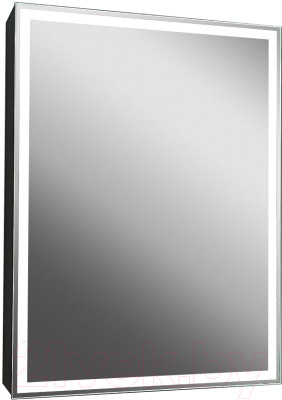 Шкаф с зеркалом для ванной Континент Mirror Box Black Led 60х80 - фото 2 - id-p226720402