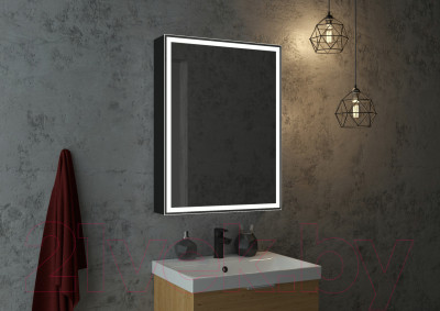 Шкаф с зеркалом для ванной Континент Mirror Box Black Led 60х80 - фото 8 - id-p226720402