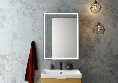 Шкаф с зеркалом для ванной Континент Mirror Box Black Led 60х80 - фото 10 - id-p226720402
