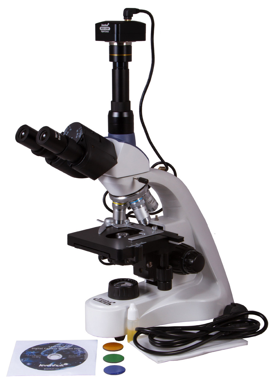Микроскоп цифровой Levenhuk MED D10T, тринокулярный - фото 2 - id-p226630144