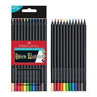Карандаши цветные Faber-Castell Black Edition 12 цветов, cверхмягкий грифель, трехгранные, чёрное дерево, в