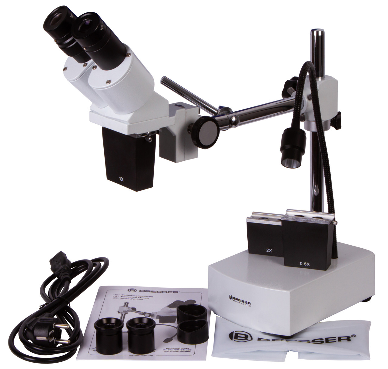 Микроскоп стереоскопический Bresser Biorit ICD CS 5 20x LED - фото 2 - id-p226631161