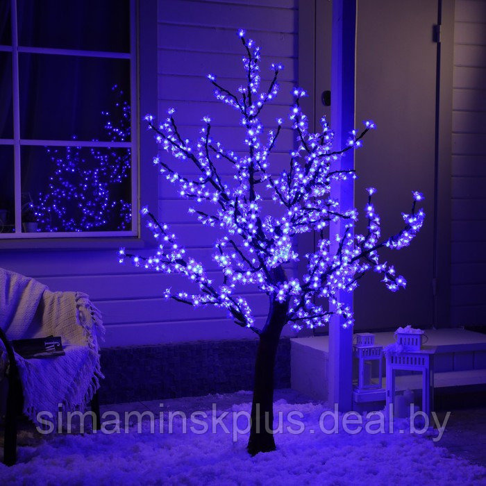 Светодиодное дерево «Сакура» 1.8 м, 768 LED, постоянное свечение, 220 В, свечение синее