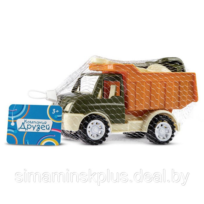 Песочный набор с грузовиком хаки-коричневый(лопатка и грабли 19см, 4 формочки) JB5300672 - фото 7 - id-p226737006