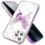 Чехол PQY Butterfly для iPhone 12/12 Pro Розовый/Фиолетовый, фото 3