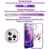 Чехол PQY Butterfly для iPhone 12/12 Pro Розовый/Фиолетовый, фото 5