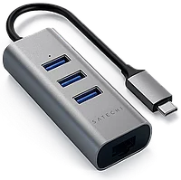 Хаб Satechi Type-C 2-IN-1 USB HUB With Ethernet Серый