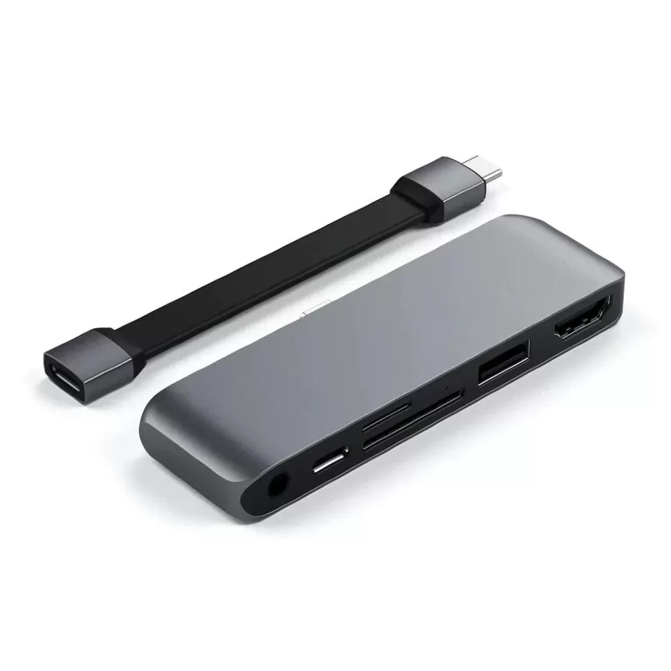 Хаб Satechi USB-C Mobile PRO Hub SD Серый - фото 4 - id-p226741196