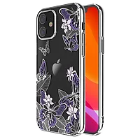 Чехол PQY Butterfly для iPhone 12 mini Фиолетовый/Серебро