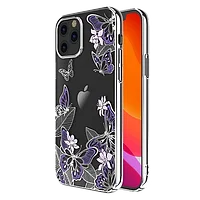 Чехол PQY Butterfly для iPhone 12/12 Pro Фиолетовый/Серебро