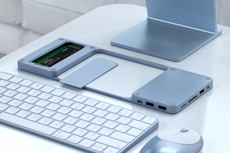 Док-станция Satechi USB-C Slim Dock для iMac 24" Синяя - фото 2 - id-p226741230