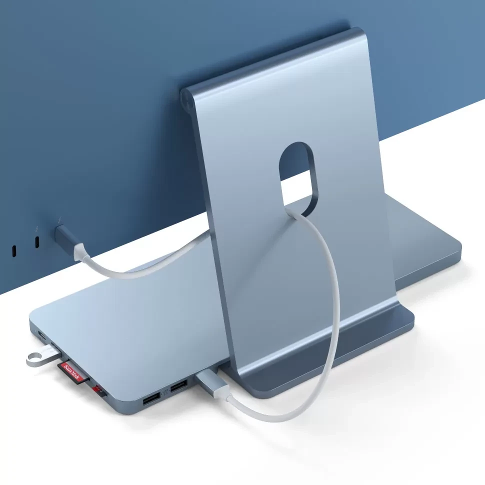 Док-станция Satechi USB-C Slim Dock для iMac 24" Синяя - фото 3 - id-p226741230