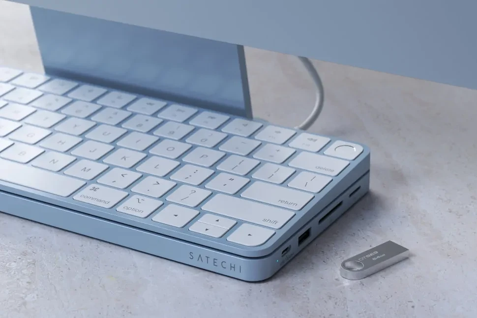 Док-станция Satechi USB-C Slim Dock для iMac 24" Синяя - фото 7 - id-p226741230