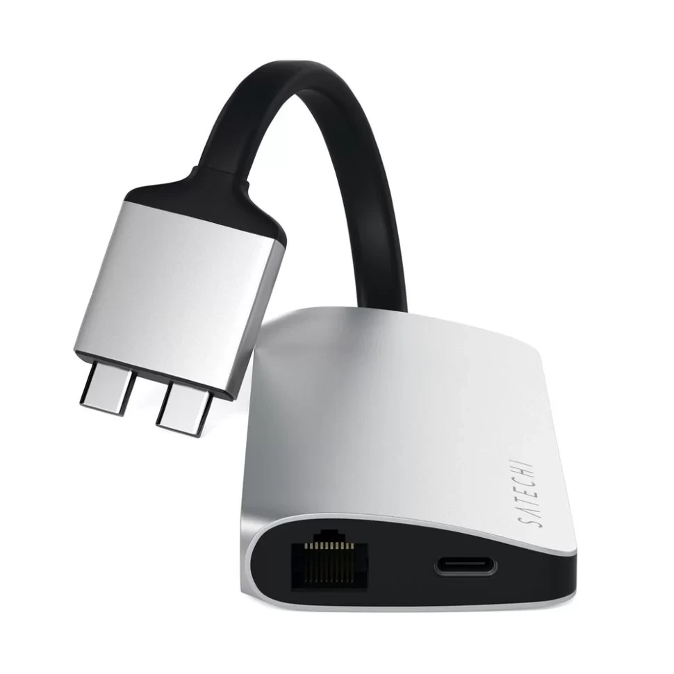 Хаб Satechi Type-C Dual Multimedia Adapter для Macbook Серый - фото 5 - id-p226741238