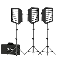 Комплект осветителей GVM 800D-RGB (3шт + софтбоксы)