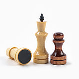 Шахматы обиходные, 29 х 29 х 4.3 см, темная доска, фигуры лак, фото 3