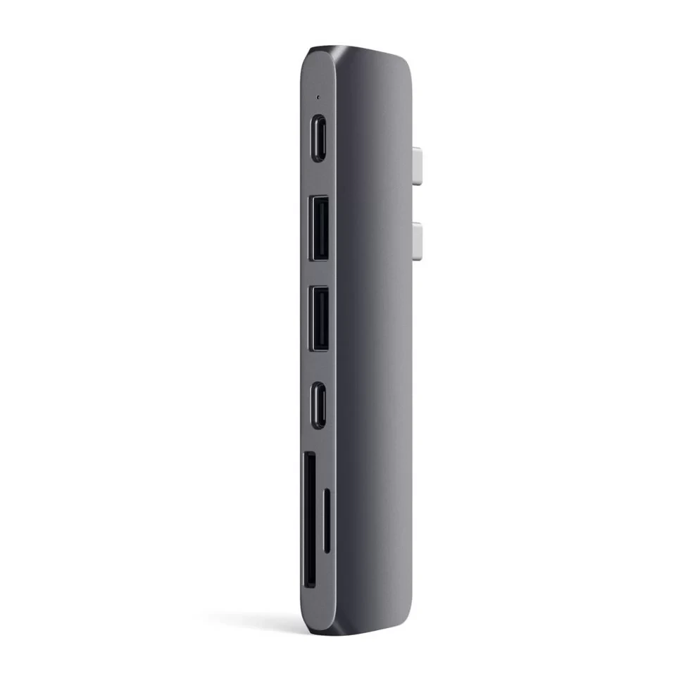 Хаб Satechi Aluminum Pro Hub для Macbook Pro (HDMI, Type-C Thunderbolt 3, SD, microSD, 2 x USB 3.0) Серебро - фото 7 - id-p226741240