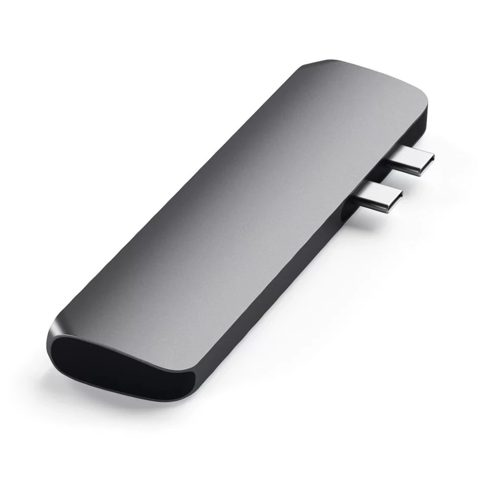 Хаб Satechi Aluminum Pro Hub для Macbook Pro (HDMI, Type-C Thunderbolt 3, SD, microSD, 2 x USB 3.0) Серебро - фото 8 - id-p226741240