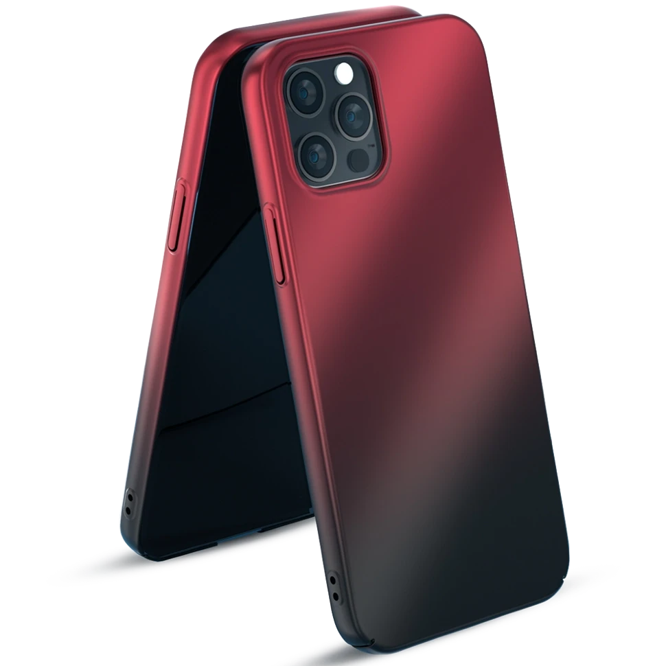 Чехол PQY Aurora для iPhone 12 Pro Max Красный-Чёрный