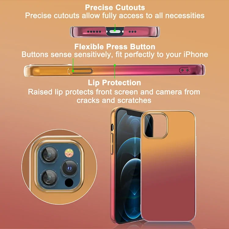 Чехол PQY Aurora для iPhone 12 Pro Max Оранжевый-Красный - фото 5 - id-p226739308