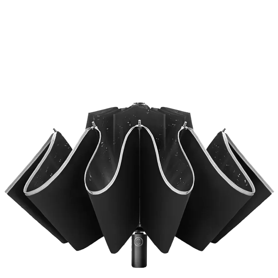Зонт c фонариком KongGu Reverse Ten Bone Automatic Lighting Umbrella Чёрный
