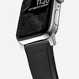 Ремешок Nomad Rugged Strap V.2 для Apple Watch 38/40мм Чёрный с серебряной фурнитурой, фото 7