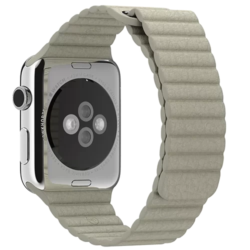 Ремешок кожаный для Apple Watch 38/40 мм Бежевый - фото 1 - id-p226741304