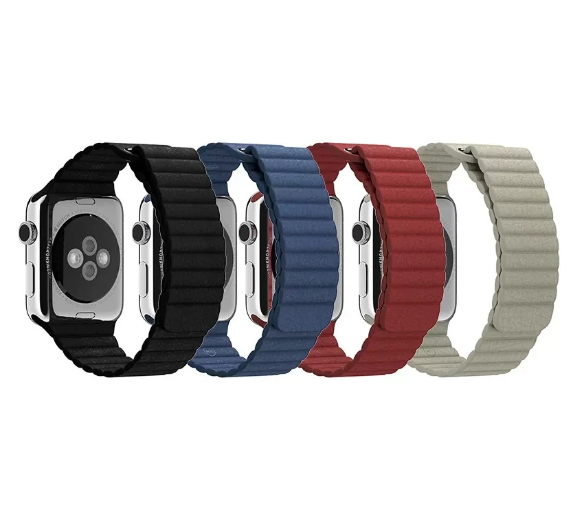Ремешок кожаный для Apple Watch 38/40 мм Бежевый - фото 4 - id-p226741304