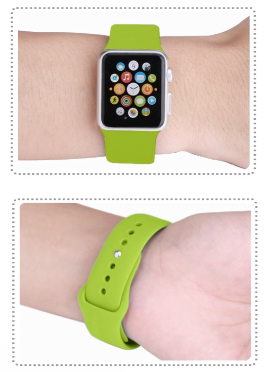 Ремешок силиконовый Special Case для Apple Watch 42/44 мм Зеленый S/M/L - фото 4 - id-p226741307