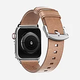 Ремешок Nomad Modern Slim для Apple Watch 38/40 мм Бежевый с серебряной фурнитурой, фото 3