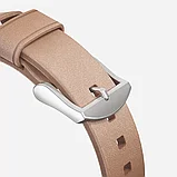 Ремешок Nomad Modern Slim для Apple Watch 38/40 мм Бежевый с серебряной фурнитурой, фото 4