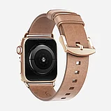 Ремешок Nomad Modern Slim для Apple Watch 38/40 мм Бежевый с золотой фурнитурой, фото 3