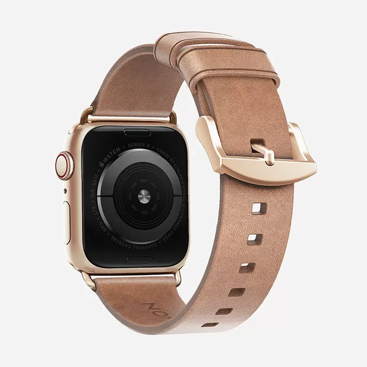 Ремешок Nomad Modern Slim для Apple Watch 38/40 мм Бежевый с золотой фурнитурой - фото 3 - id-p226741322