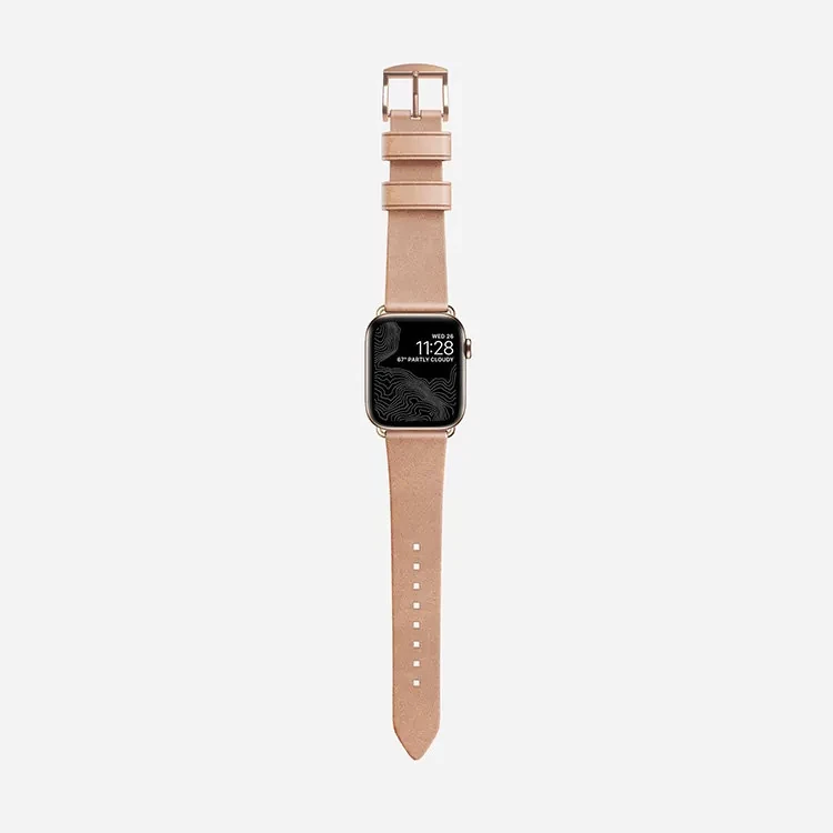 Ремешок Nomad Modern Slim для Apple Watch 38/40 мм Бежевый с золотой фурнитурой - фото 4 - id-p226741322