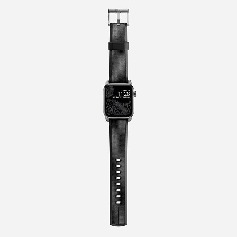 Ремешок силиконовый Nomad Rugged для Apple Watch 42/44 мм Серебряная застежка - фото 4 - id-p226741323