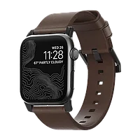 Ремешок кожаный Nomad Modern для Apple Watch 42/44 мм Коричневый с чёрной фурнитурой